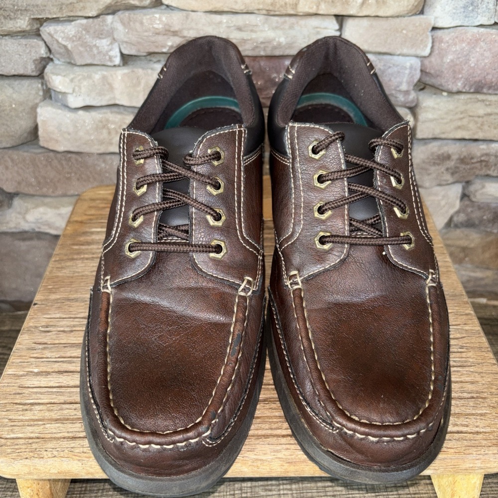 Thom McAn Koltrain Brown Faux Leather Moc Toe Mens Shoes 20870 -Size 12 M